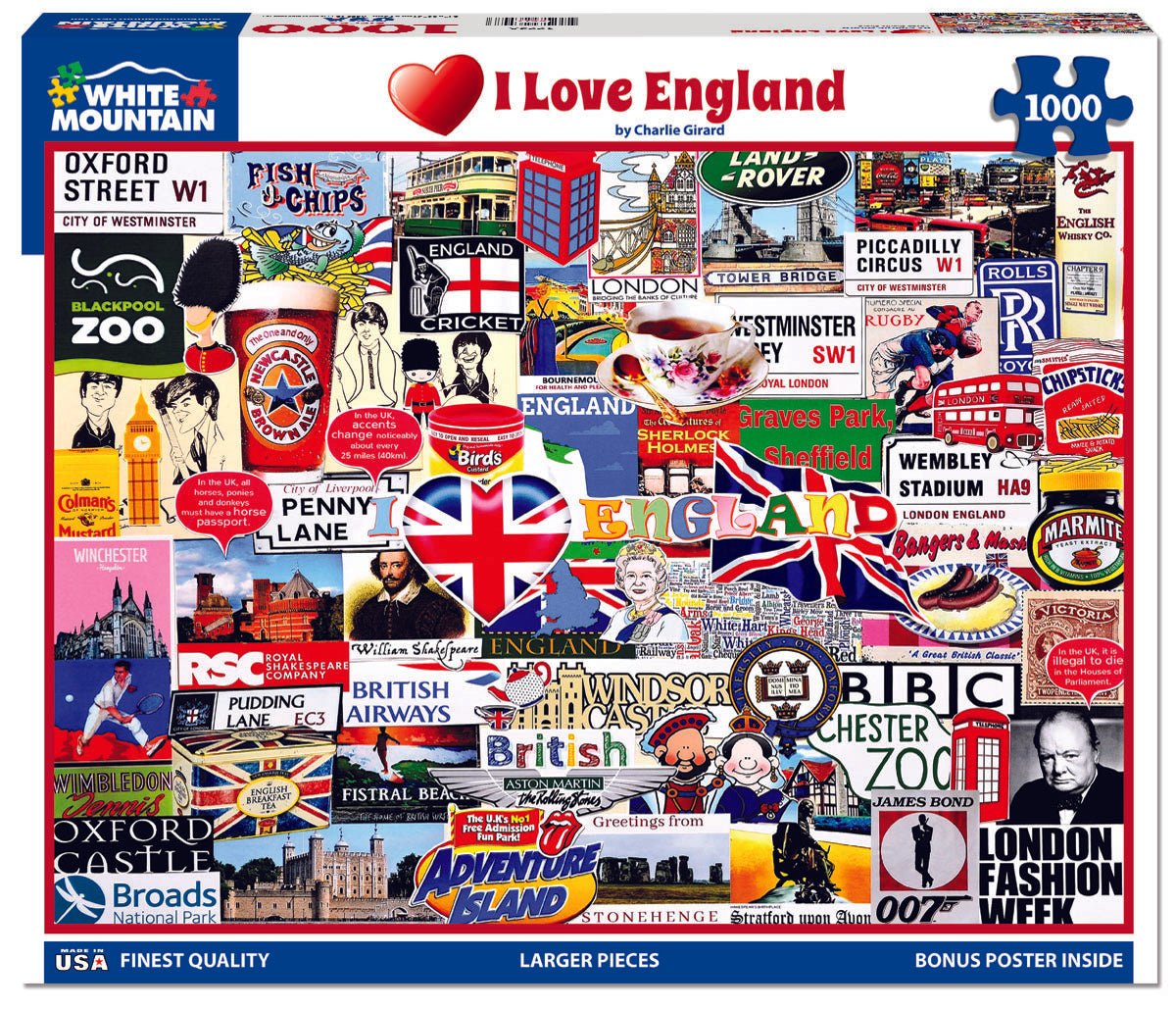 I Love England (1773pz) - 1000 Piece Jigsaw Puzzle