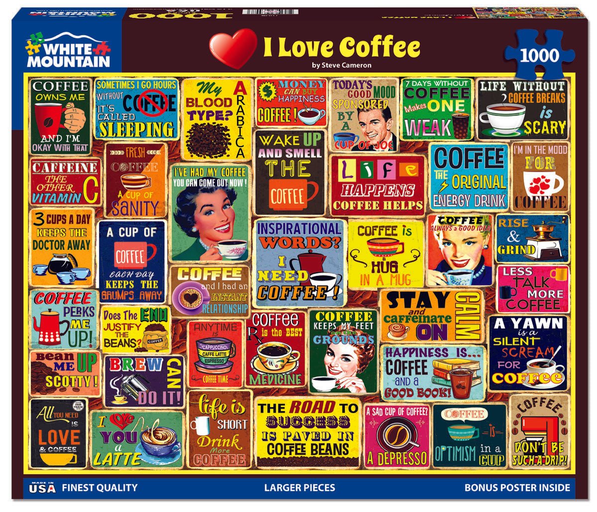 I Love Coffee (1864pz) - 1000 Piece Jigsaw Puzzle