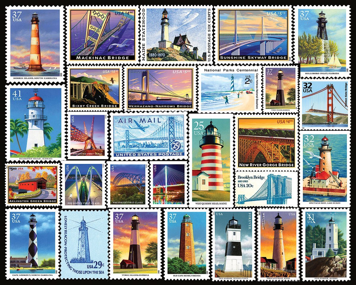 Set of 3:  Stamps Collectors Bundle 1000 piece