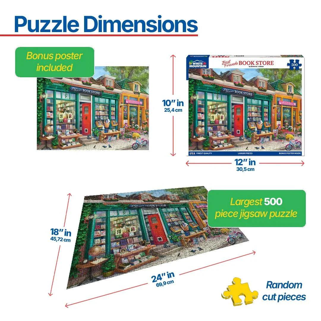Best Friends Book Store (2131pz) - 500 Piece Jigsaw Puzzle