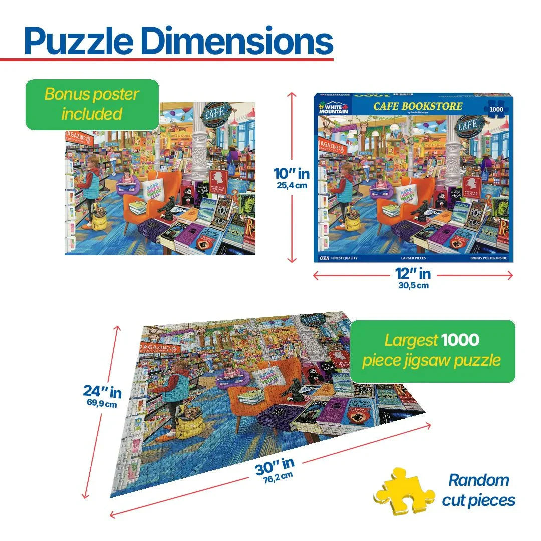 Cafe Bookstore (2128pz) - 1000 Piece Jigsaw Puzzle