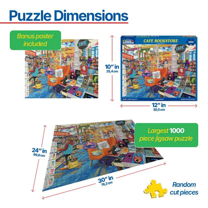 Cafe Bookstore (2128pz) - 1000 Piece Jigsaw Puzzle