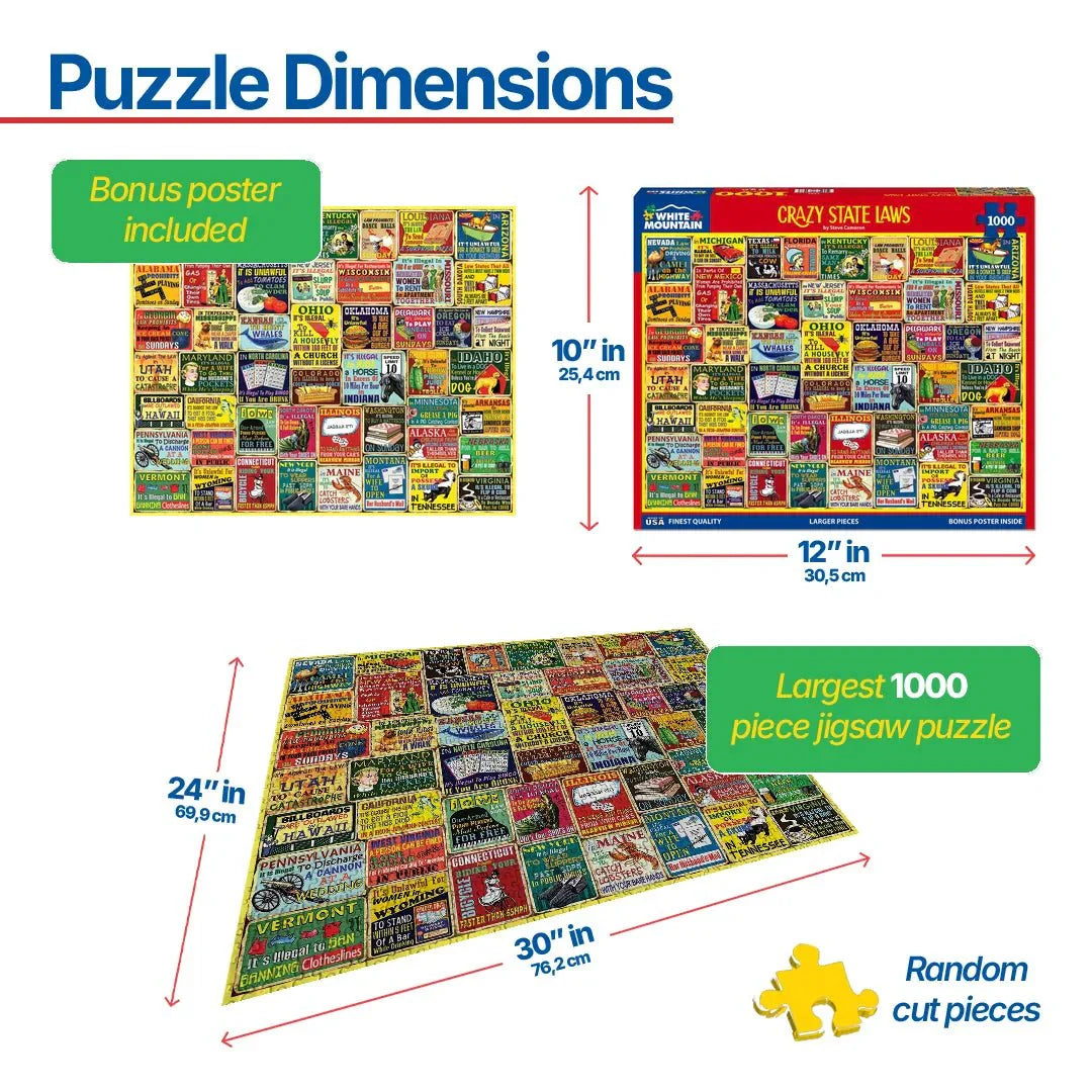 Crazy State Laws (1987pz) - 1000 Piece Jigsaw Puzzle