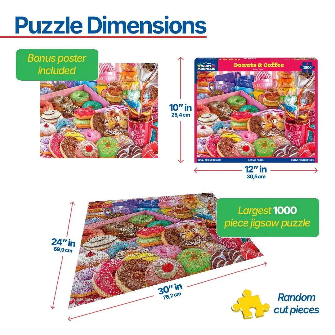 Donuts & Coffee (1869pz) - 1000 Piece Jigsaw Puzzle