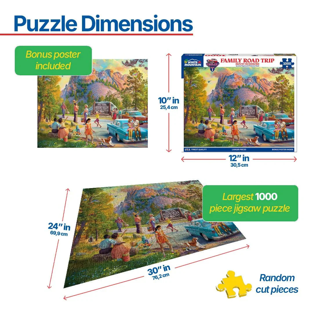 Family Road Trip-Mt Rushmore (2088pz) - 1000 Piece Jigsaw Puzzle