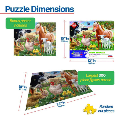 Farm Animals (1368pz) - 300 Piece Jigsaw Puzzle