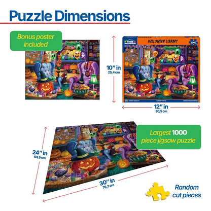 Halloween Library (2125pz) - 1000 Piece Jigsaw Puzzle