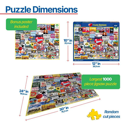 I Love Kansas (2114pz) - 1000 Piece Jigsaw Puzzle