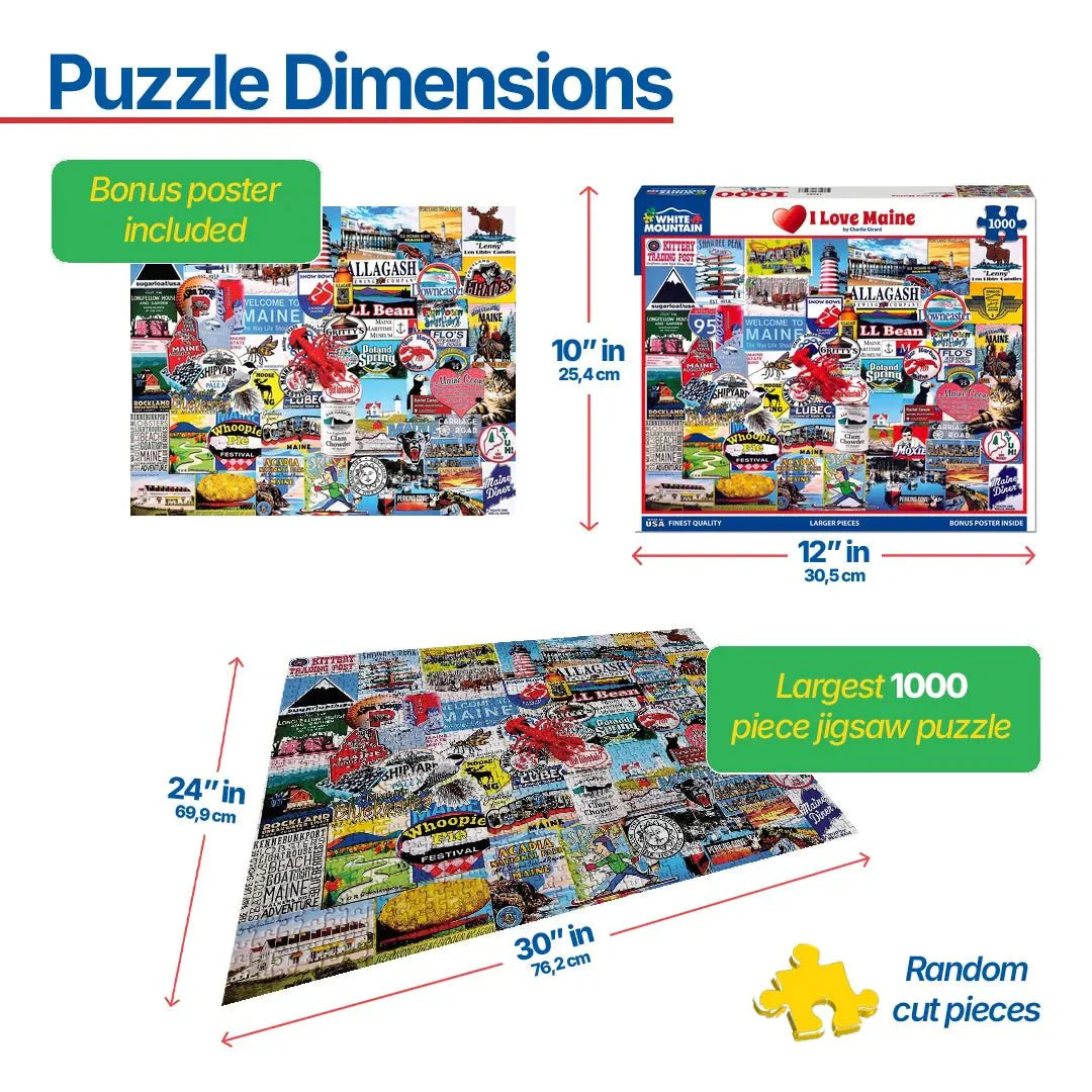 I Love Maine (1306pz) - 1000 Piece Jigsaw Puzzle