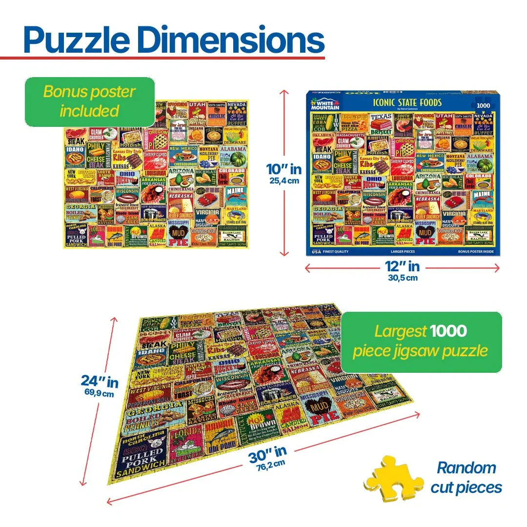 Iconic State Foods (2021pz) - 1000 Piece Jigsaw Puzzle