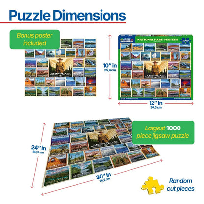 National Park Posters (1836pz) - 1000 Piece Jigsaw Puzzle