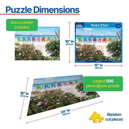 Rainbow Chairs (1838pz) - 500 Piece Jigsaw Puzzle