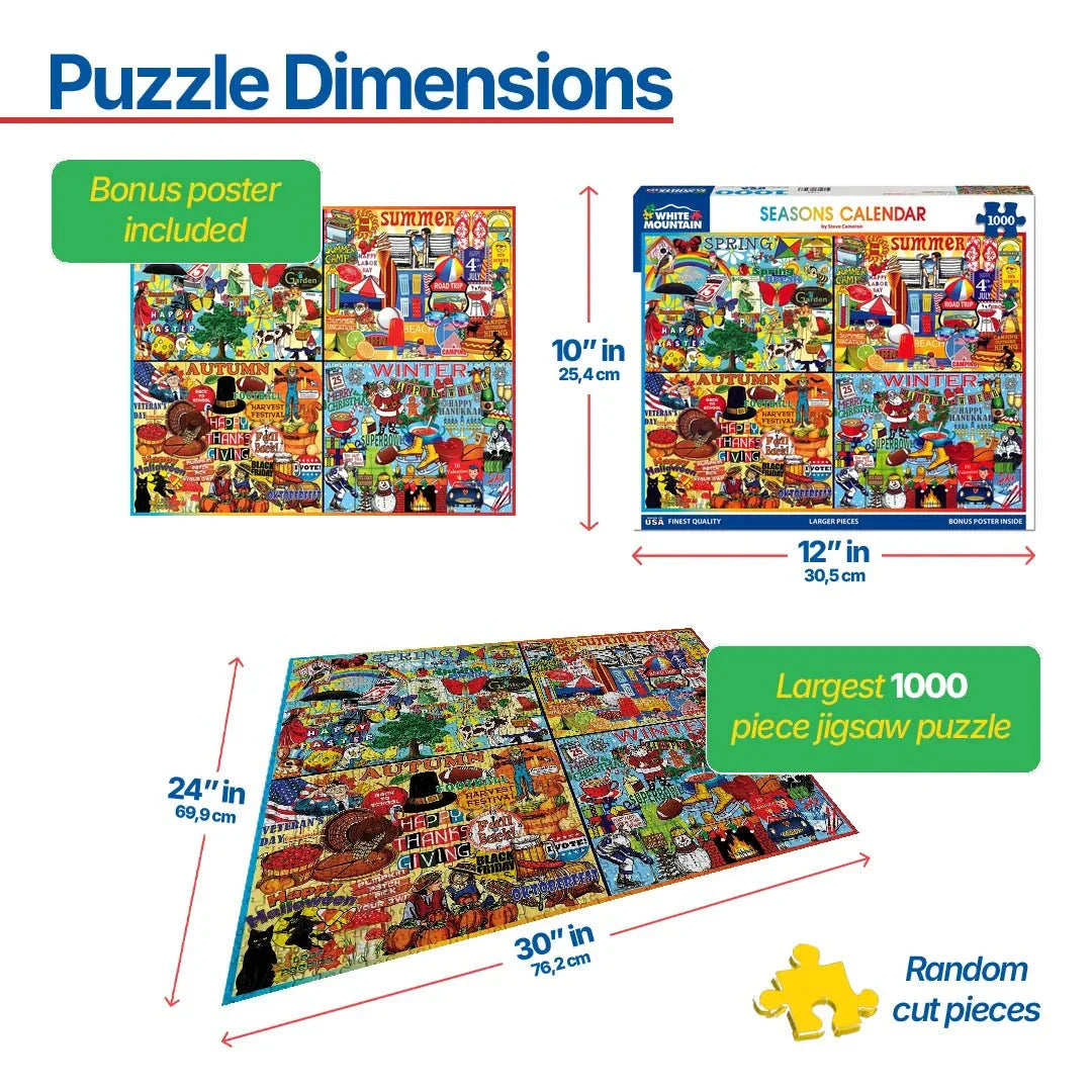 Seasons Calendar (1734pz) - 1000 Piece Jigsaw Puzzle