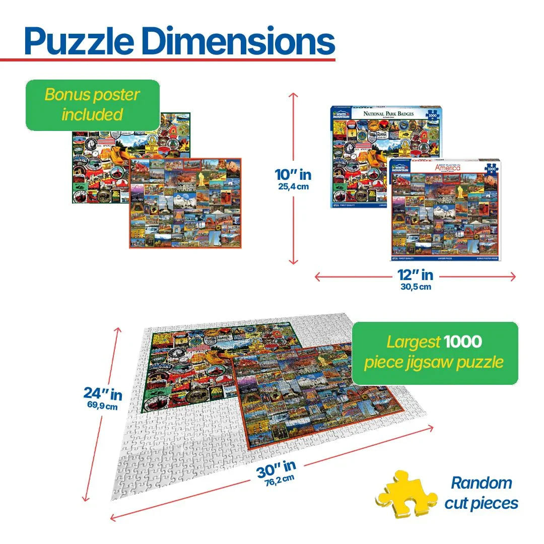 Set of 2: Travel Puzzle Bundle 1000 Piece