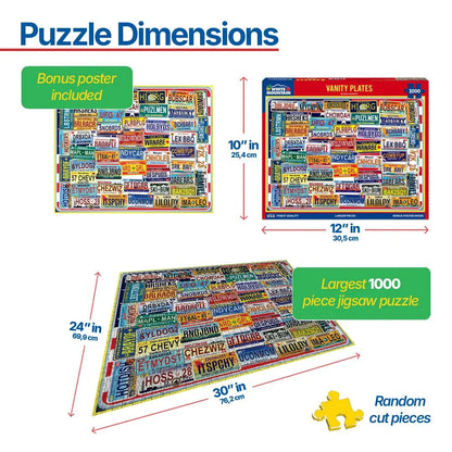 Vanity Plates (1841pz) - 1000 Piece Jigsaw Puzzle