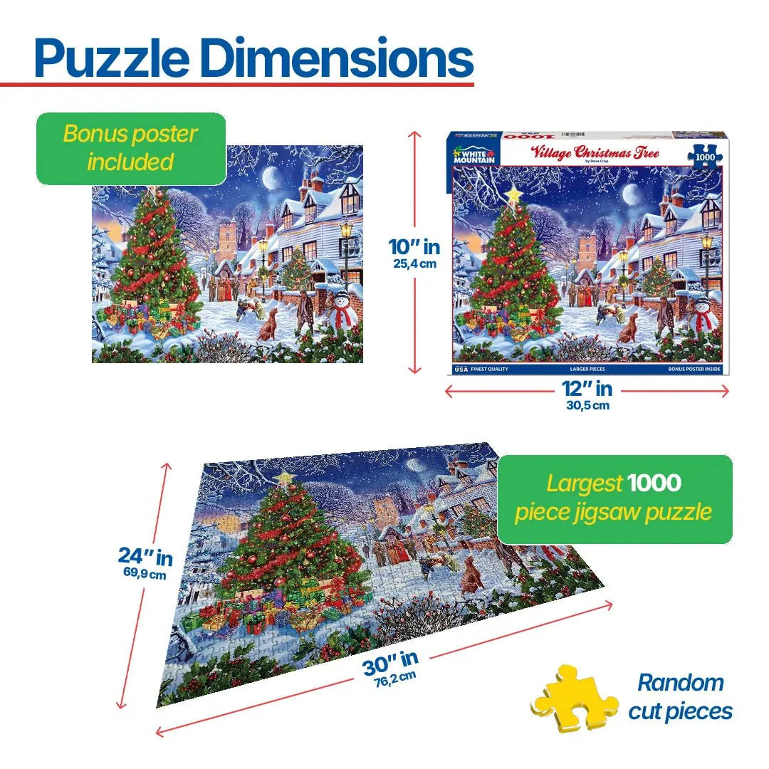Village Christmas Tree (1287pz) - 1000 Piece Jigsaw Puzzle