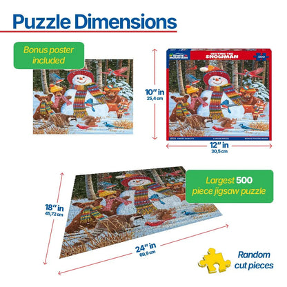 Visiting the Snowman (1693pz) - 500 Piece Jigsaw Puzzle